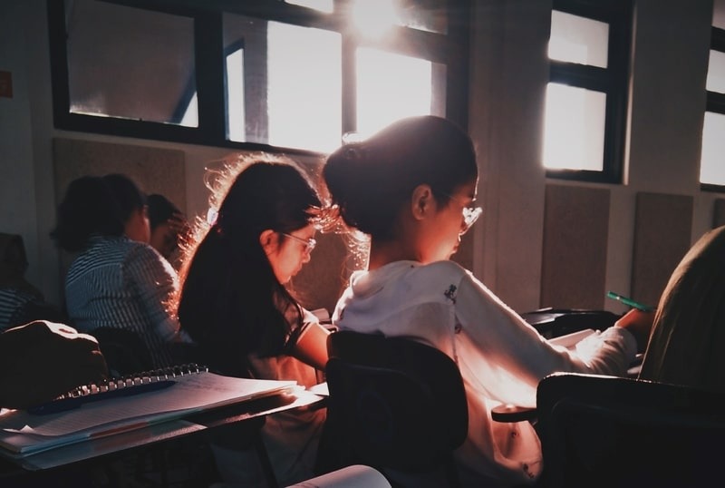Pupils in a school classroom
