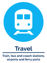 Travel icon covid train bus coach